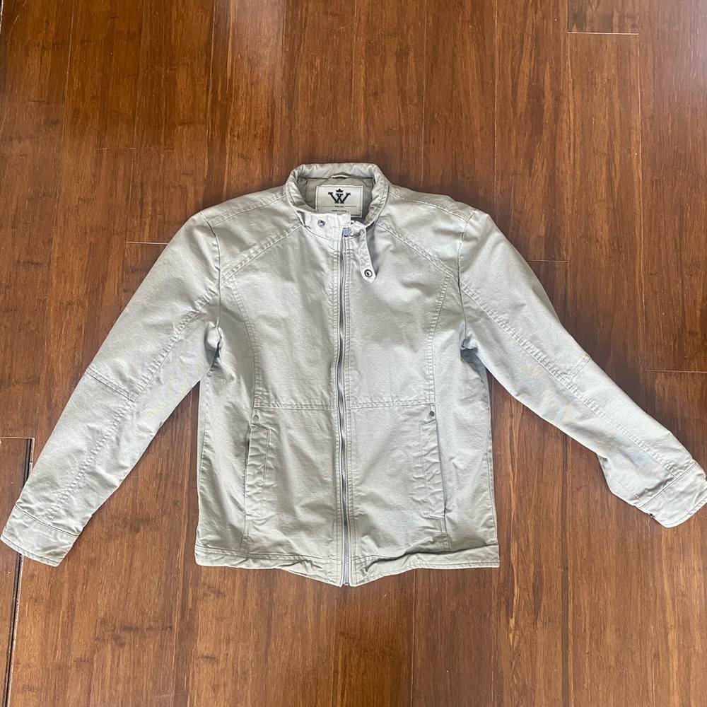 Men's Casual Military Jacket Lightweight Zip Up Outwear - Small - SlimFit